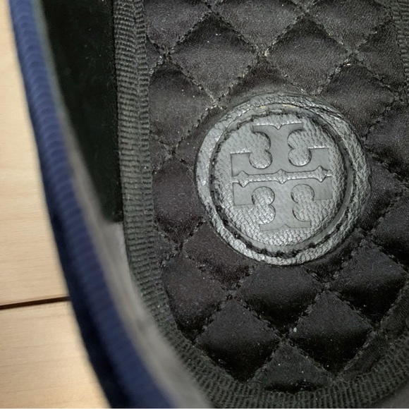 Tory Burch Clara Velvet Bow Navy Pointed Toe Ballet Flats - Picture 7 of 10